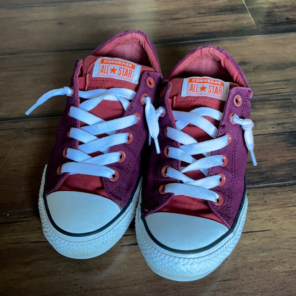 Converse canvas maroon and orange size 5